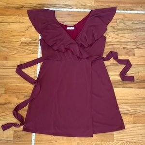Fun, Flirty Burgundy/Maroon Dress (Soft, muted, Faded look)
